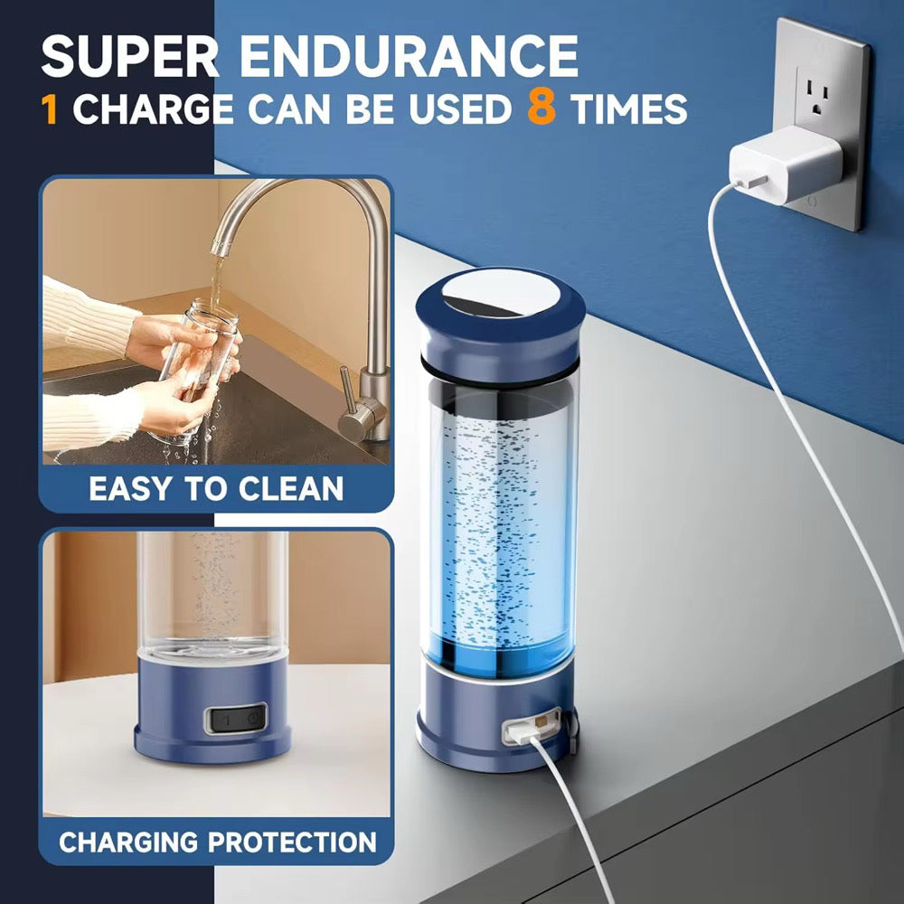 Hydrogen Water Bottle Generator, Portable Rechargeable aquahealth Hydrogen Water, Hydrogen Water Ionizer Machine, with SPE/PEM Technology, for Home Office Travel Fitness Drinking