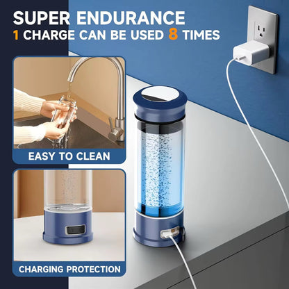Hydrogen Water Bottle Generator, Portable Rechargeable aquahealth Hydrogen Water, Hydrogen Water Ionizer Machine, with SPE/PEM Technology, for Home Office Travel Fitness Drinking