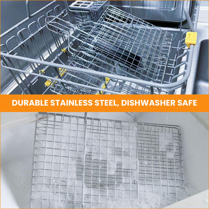 Grill Basket Stainless Steel | Basket Cooking Accessories | Grill Baskets for Outdoor Grill | Grill Accessories for Outdoor | Grill Campfire Cooking Equipment | Cooking Gifts For Men Fish Grill Basket