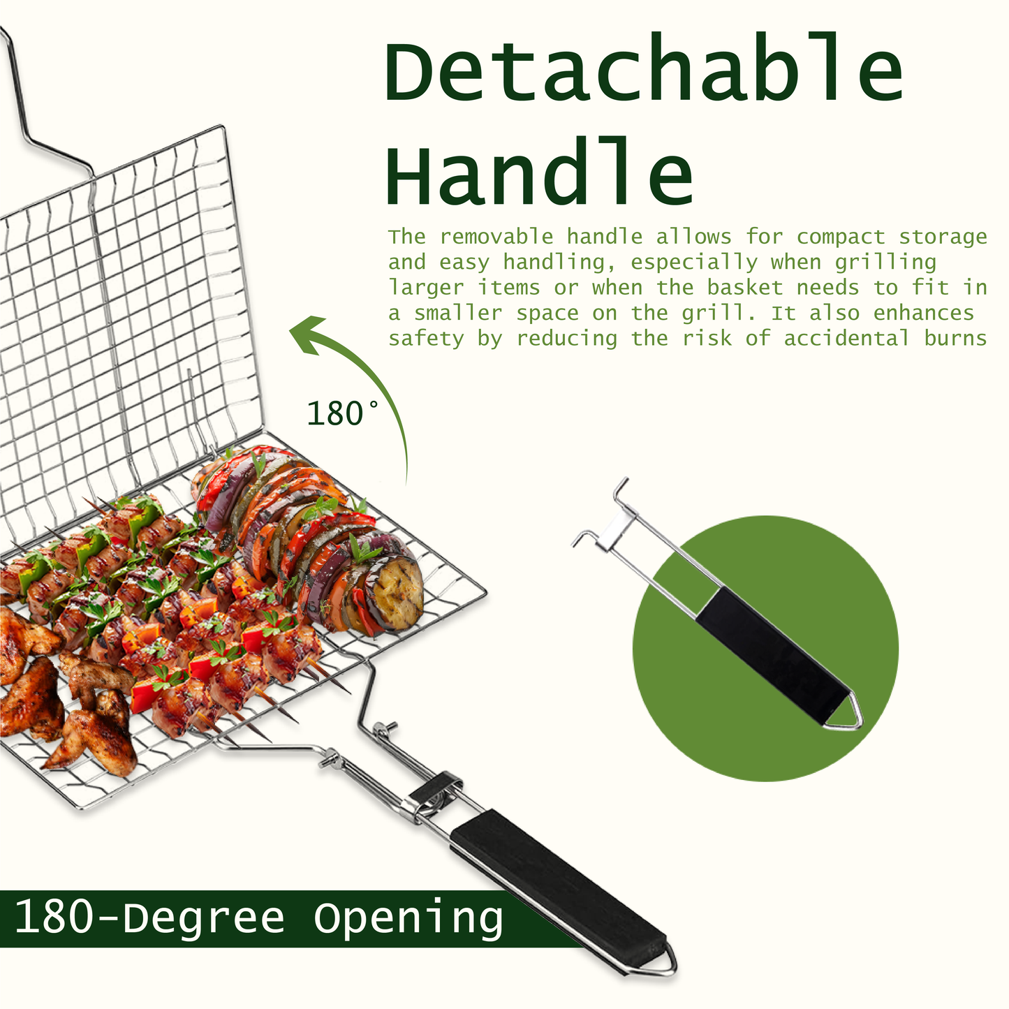Grill Basket Stainless Steel | Basket Cooking Accessories | Grill Baskets for Outdoor Grill | Grill Accessories for Outdoor | Grill Campfire Cooking Equipment | Cooking Gifts For Men Fish Grill Basket