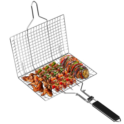 Grill Basket Stainless Steel | Basket Cooking Accessories | Grill Baskets for Outdoor Grill | Grill Accessories for Outdoor | Grill Campfire Cooking Equipment | Cooking Gifts For Men Fish Grill Basket