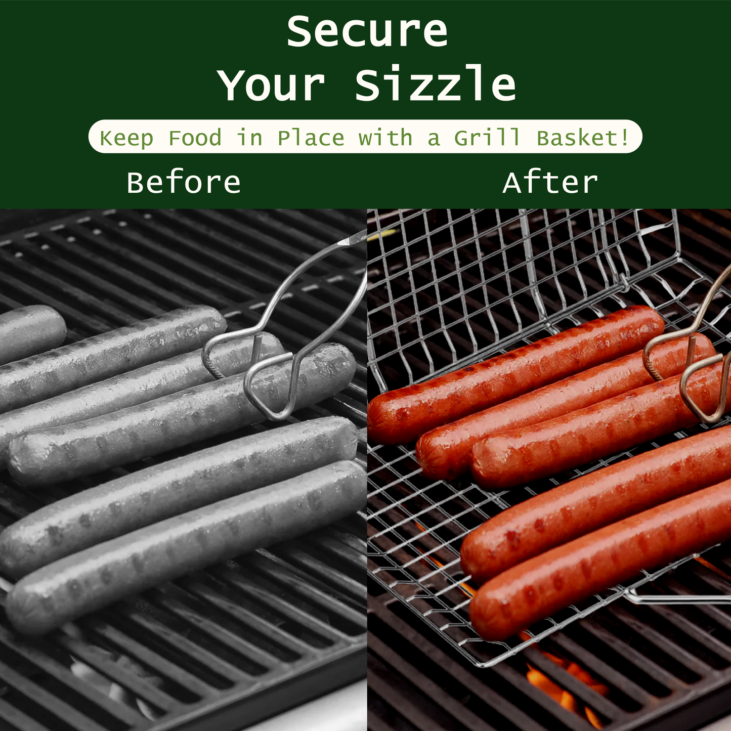 Grill Basket Stainless Steel | Basket Cooking Accessories | Grill Baskets for Outdoor Grill | Grill Accessories for Outdoor | Grill Campfire Cooking Equipment | Cooking Gifts For Men Fish Grill Basket