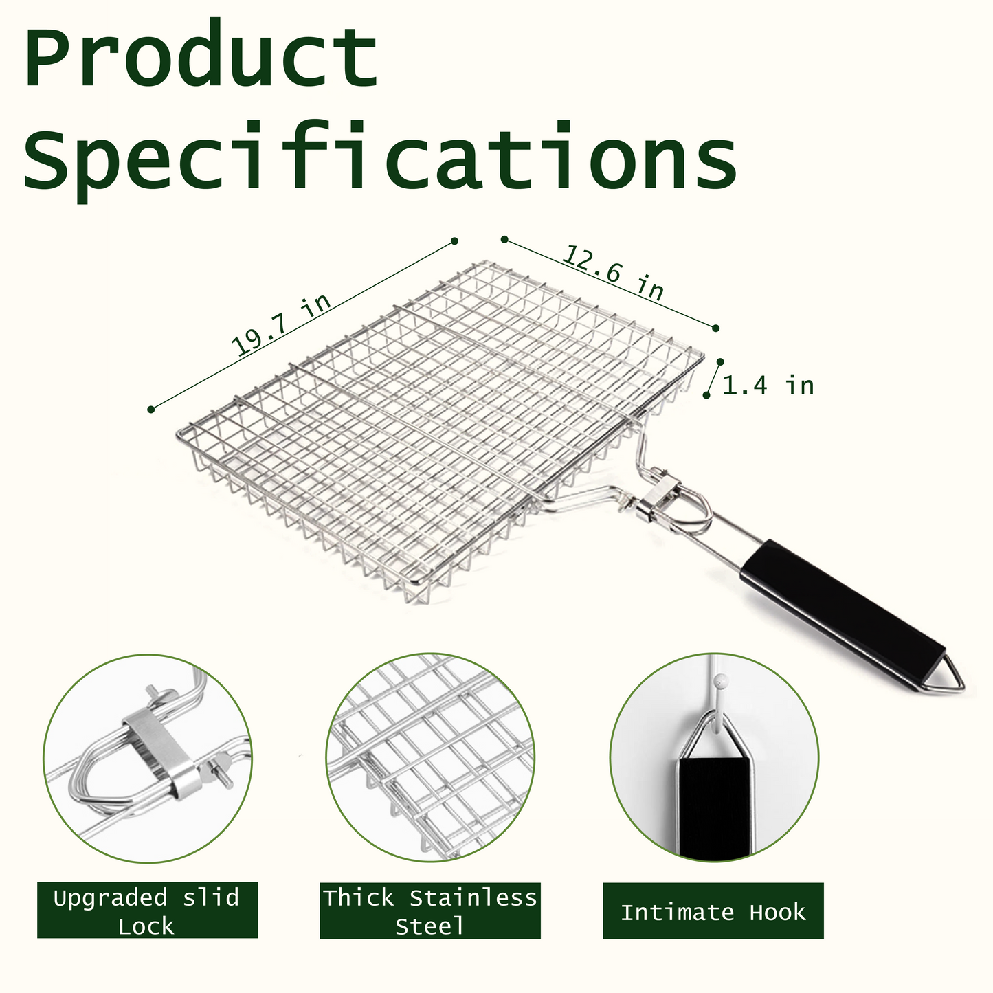 Grill Basket Stainless Steel | Basket Cooking Accessories | Grill Baskets for Outdoor Grill | Grill Accessories for Outdoor | Grill Campfire Cooking Equipment | Cooking Gifts For Men Fish Grill Basket