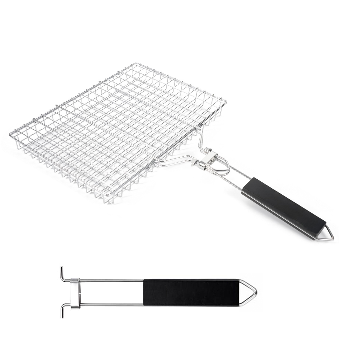 Grill Basket Stainless Steel | Basket Cooking Accessories | Grill Baskets for Outdoor Grill | Grill Accessories for Outdoor | Grill Campfire Cooking Equipment | Cooking Gifts For Men Fish Grill Basket